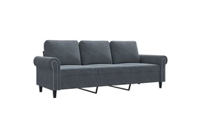 vidaXL Driezitsbank 180 cm fluweel donkergrijs | 47% Korting