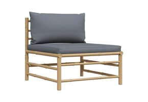 vidaXL Bamboe Middenbank met Kussens - 40% Korting!