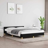 vidaXL Bedframe Stof Zwart 140x190 cm - 40% Korting