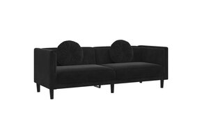 vidaXL 3-zits bank fluweel zwart - Nu 59% korting!