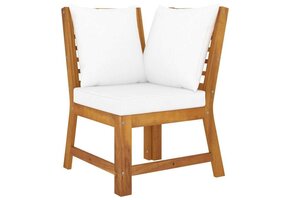 vidaXL Hoekbank Crème - Massief Acaciahout - 40% Korting!