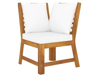 vidaXL Hoekbank Crème - Massief Acaciahout - 40% Korting!