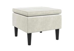 vidaXL Kruk met houten poten, fluweel crèmekleurig - 57% korting!