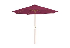 vidaXL Parasol Hout 300cm Bordeauxrood - 47% Korting!