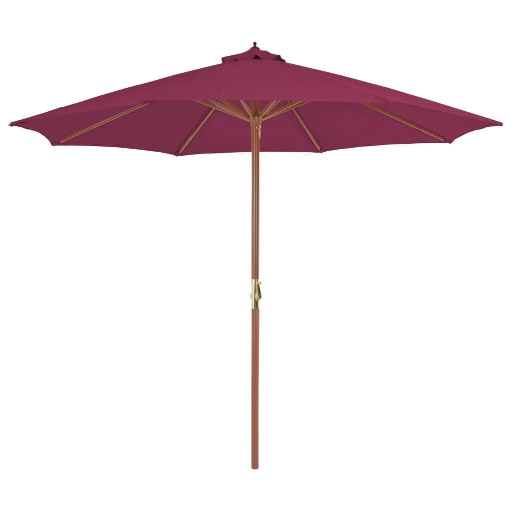 vidaXL Parasol Hout 300cm Bordeauxrood - 47% Korting!