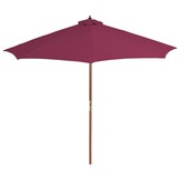 vidaXL Parasol Hout 300cm Bordeauxrood - 47% Korting!