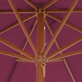 vidaXL Parasol Hout 300cm Bordeauxrood - 47% Korting!