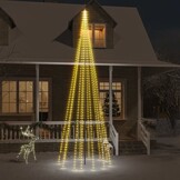 vidaXL Vlaggenmast Kerstboom 732 LED's Warmwit 500cm - 62% Korting