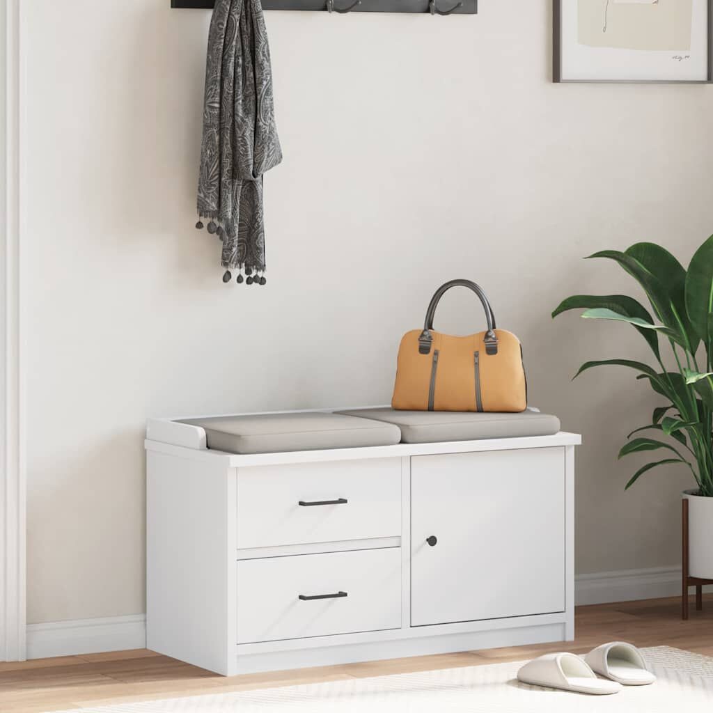 vidaXL Gangbankje SANDNES Wit 87x40x50 cm - 60% Korting