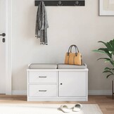 vidaXL Gangbankje SANDNES Wit 87x40x50 cm - 60% Korting