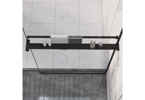 vidaXL Wandschap Douche 80cm Aluminium Zwart - Nu 50% Korting!