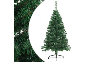vidaXL Kunstkerstboom met standaard half 120 cm PVC groen