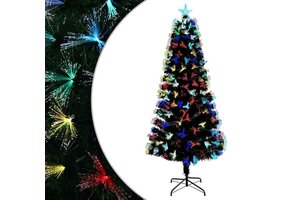 vidaXL Kunstkerstboom met decoratieve touwlichten Groen 210 cm PVC