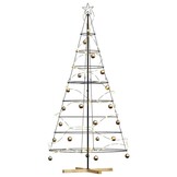 vidaXL Kerst Cone Boom met standaard Zwart 210 cm Staal