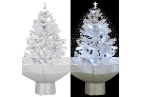 vidaXL Kerstboom sneeuwend met paraplubasis 75 cm wit