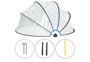 vidaXL Zwembadoverkapping rond 315x158 cm PVC