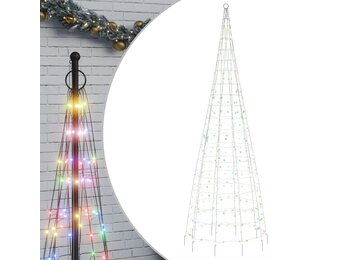 vidaXL LED-kerstboom aan vlaggenmast 550 LEDs Kleurrijk 300cm - 63% KORTING