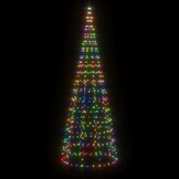 vidaXL LED-kerstboom aan vlaggenmast 550 LEDs Kleurrijk 300cm - 63% KORTING
