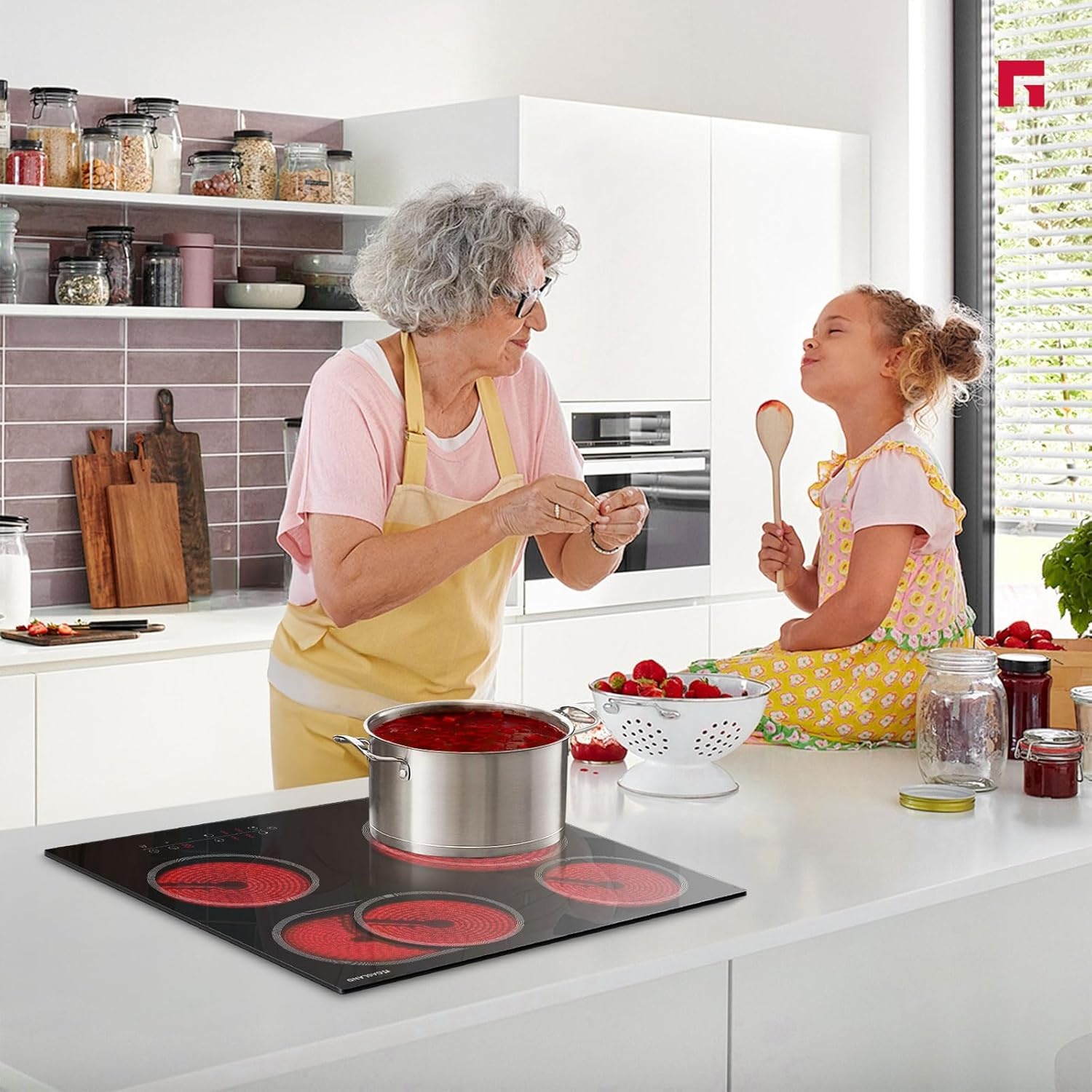 GASLAND CH604BF Plaque vitrocéramique autonome, plaque de cuisson encastrable de 60 cm, 4 zones de cuisson, zone de cuisson multiple, commande tactile, 6600 W