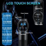 Massage Gun, Muscle Percussion Massager with 30 Speeds, Silent Hand Massager, Massage Gun with LCD Touchscreen, 10 Heads, Massage Gun for Shoulder, Body, Back, Relaxation