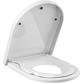 Toilet Lid with Child Seat Soft Close Mechanism, Toilet Seat with Quick Release Function and Adjustable Hinges, Toilet Lid Made of UF Duroplast, D-Shape White