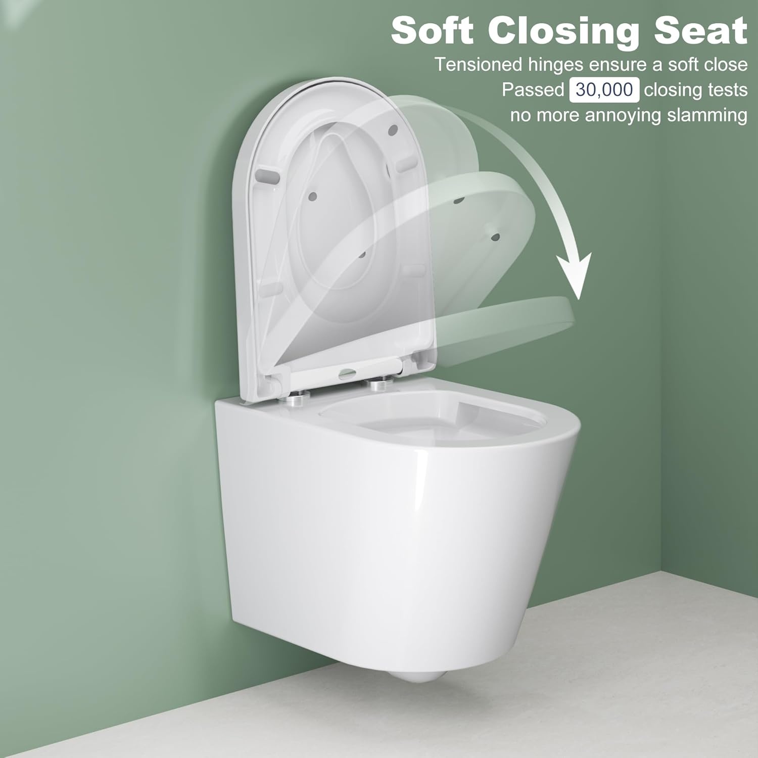Toilet Lid with Child Seat Soft Close Mechanism, Toilet Seat with Quick Release Function and Adjustable Hinges, Toilet Lid Made of UF Duroplast, D-Shape White
