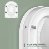 Toilet Lid with Child Seat Soft Close Mechanism, Toilet Seat with Quick Release Function and Adjustable Hinges, Toilet Lid Made of UF Duroplast, D-Shape White