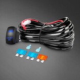 RIGIDON 32 inch 405W gebogen led-werklampbalk met 12V kabelboom kabelset, 7D Tri Row Driving mistlamp voor auto off-road vrachtwagen SUV ATV 4x4 boot, overstromingsspot combo beam, waterdicht, 6000K