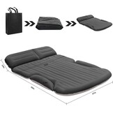 KMZ Luchtmatras, verdikte en dubbelzijdig gevlokte SUV, luchtmatras, campingmatras, met 2 opblaasbare hoofdkussens, donkergrijs