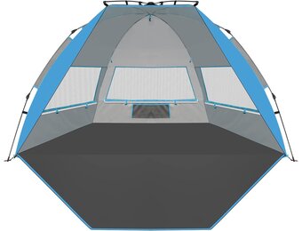 TAGVO Strandtent, waterdicht, draagbaar, voor 3-4 personen, zonwering, UPF 50+ ademende tent voor kamperen