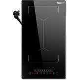 Induction Hob 30cm 3500W Plug in, Jessier 2 Zones Electric Hob with Flexible Zone for BBQ, Built-in Hob with 9 Power Levels Setting, Pause Function, Timer, Child Lock Black