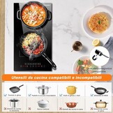 Induction Hob 30cm 3500W Plug in, Jessier 2 Zones Electric Hob with Flexible Zone for BBQ, Built-in Hob with 9 Power Levels Setting, Pause Function, Timer, Child Lock Black