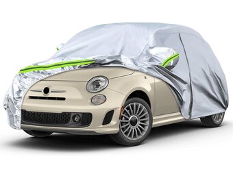 Autohoes, outdoor, waterdicht, geschikt voor 2007-2024, Fiat 500, 500C, 500E, Abarth 500, zomer, volledige garage, autozeil, afdekzeil, buitenafdekking voor regen, zon, stof, uv-bescherming,