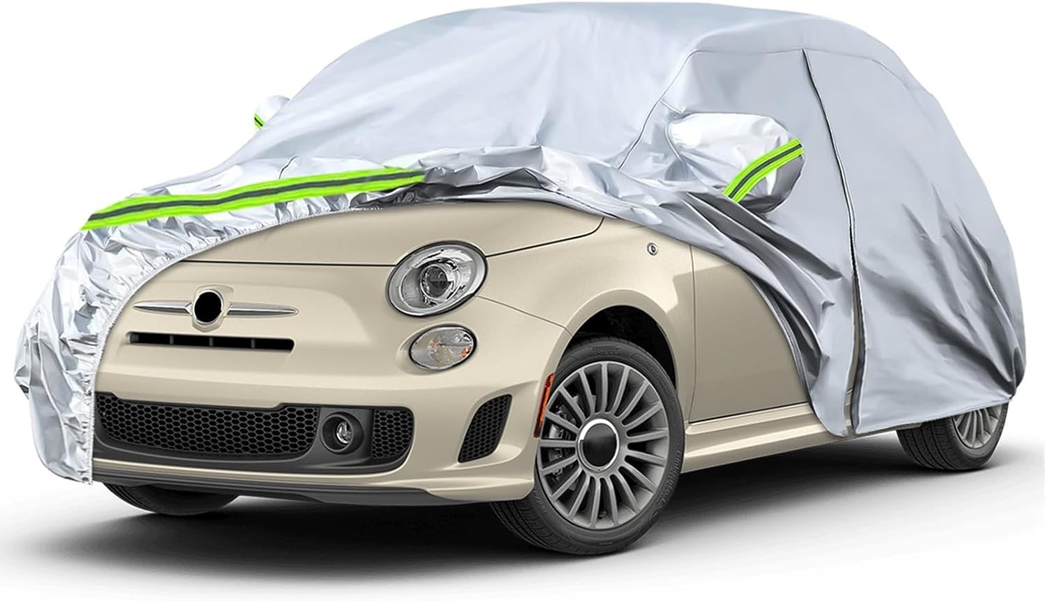 Autohoes, outdoor, waterdicht, geschikt voor 2007-2024, Fiat 500, 500C, 500E, Abarth 500, zomer, volledige garage, autozeil, afdekzeil, buitenafdekking voor regen, zon, stof, uv-bescherming,