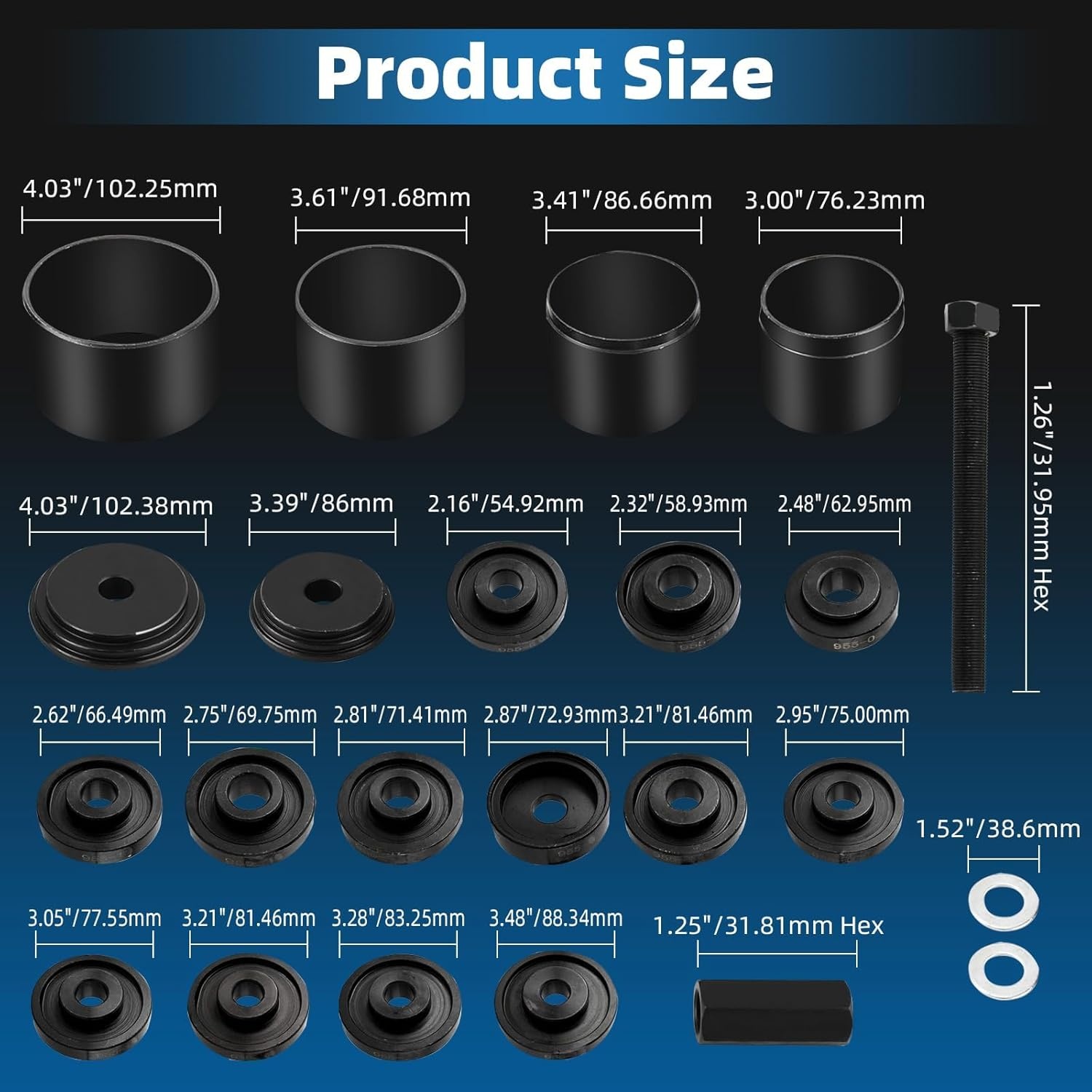 FreeTec FWD Voorwiel Tool Kit Drive Lager Verwijdering Adapter Nieuwe Trekker Katrol 21 st Tool Kit