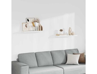 vidaXL Wandschappen zwevend 2 st 80x23,5x3,8 cm MDF wit