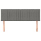 vidaXL Hoofdborden 2 st 72x5x78/88 cm stof donkergrijs