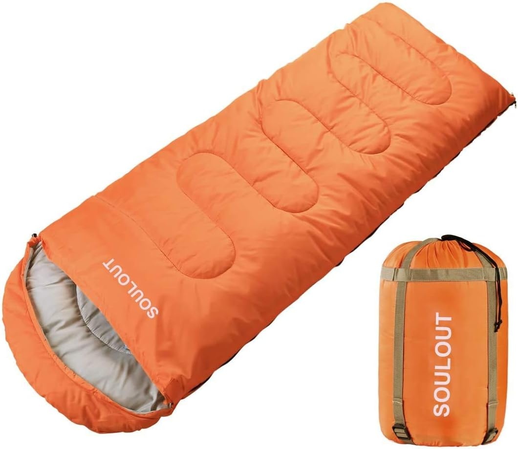SOULOUT Sleeping Bag 3-4 Season Warm Weather and Winter, Lightweight, Waterproof – Great for Adults & Kids - Excellent Camping Gear Equipment, Traveling, and Outdoor Activities