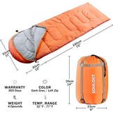 SOULOUT Sleeping Bag 3-4 Season Warm Weather and Winter, Lightweight, Waterproof – Great for Adults & Kids - Excellent Camping Gear Equipment, Traveling, and Outdoor Activities