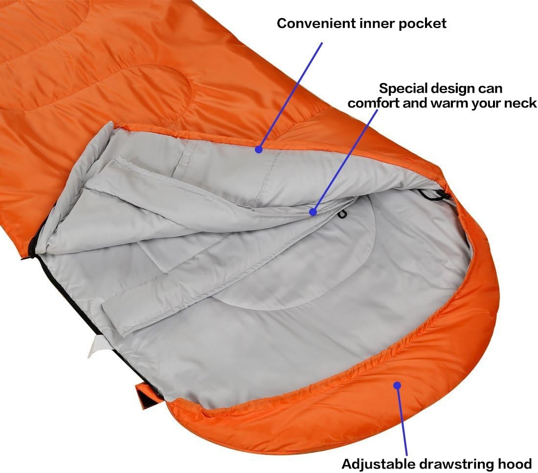SOULOUT Sleeping Bag 3-4 Season Warm Weather and Winter, Lightweight, Waterproof – Great for Adults & Kids - Excellent Camping Gear Equipment, Traveling, and Outdoor Activities