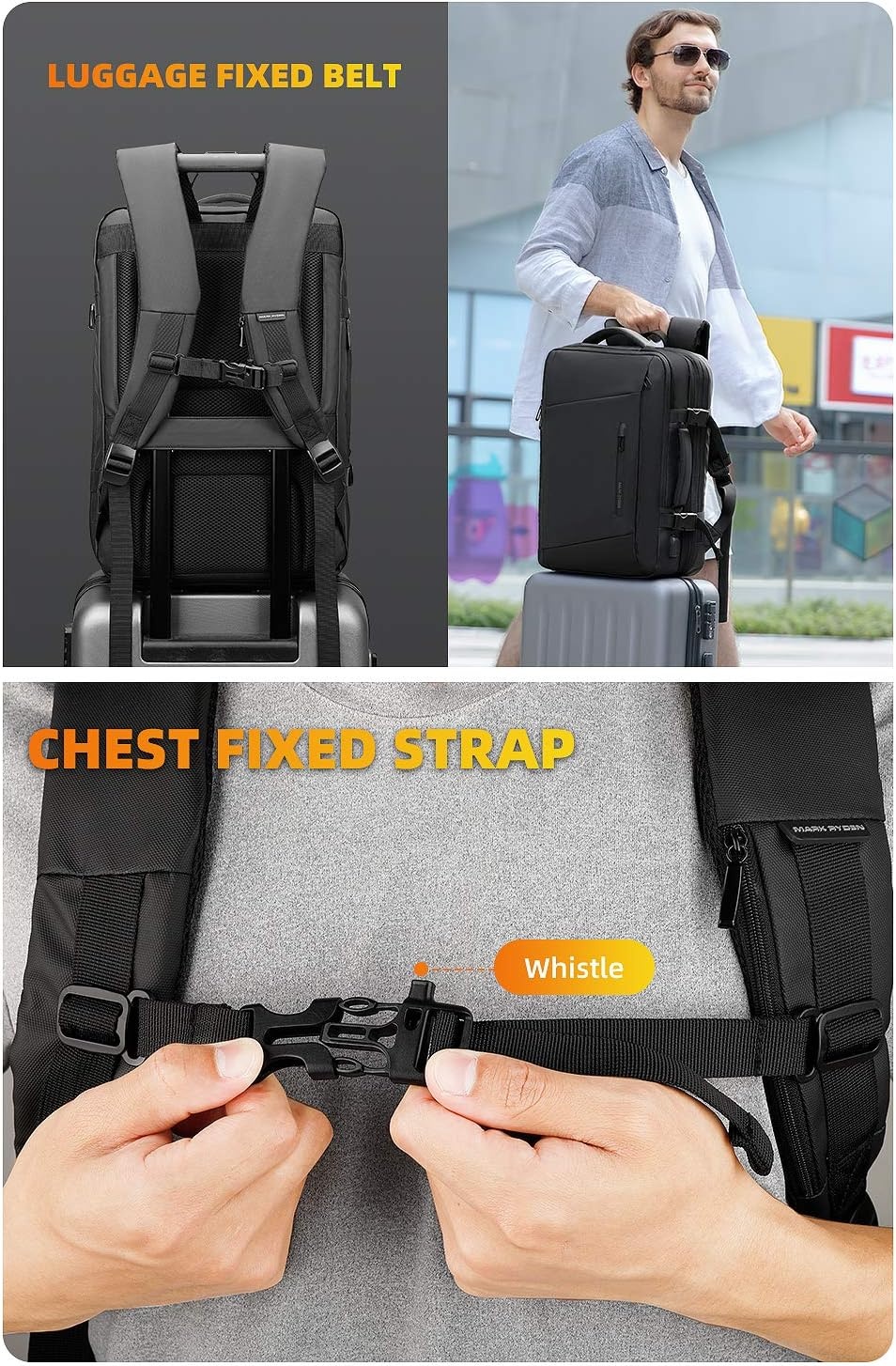 MARK RYDEN Business Rugzak Heren - Waterdicht, Anti-diefstal - 27% Korting