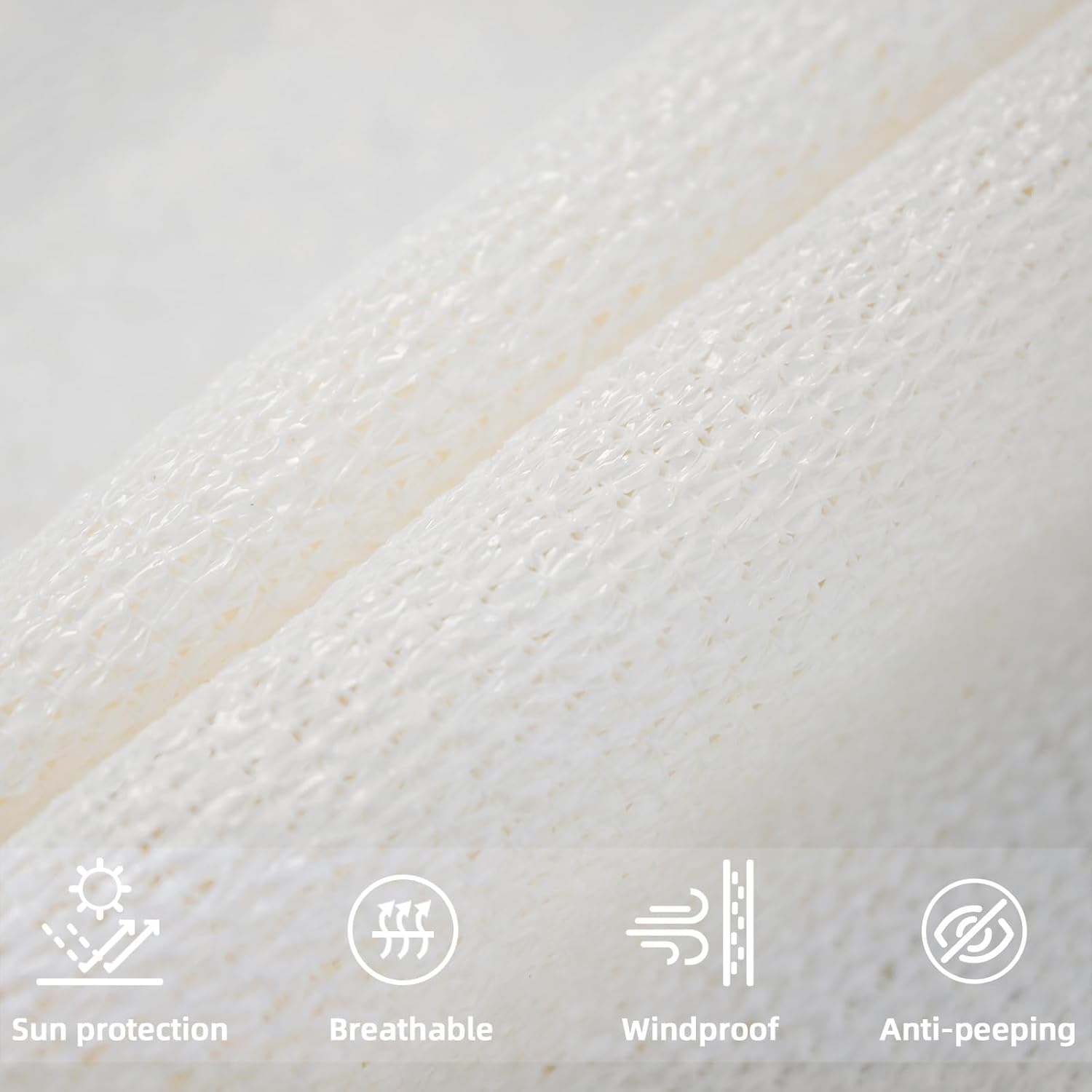 SUNNY GUARD Zonnezeil Zonnescherm Rechthoekig 4x5m HDPE Waterdoorlatend UV-bescherming voor patio,Tuin, Buitenkant, Terras, Kleur beige