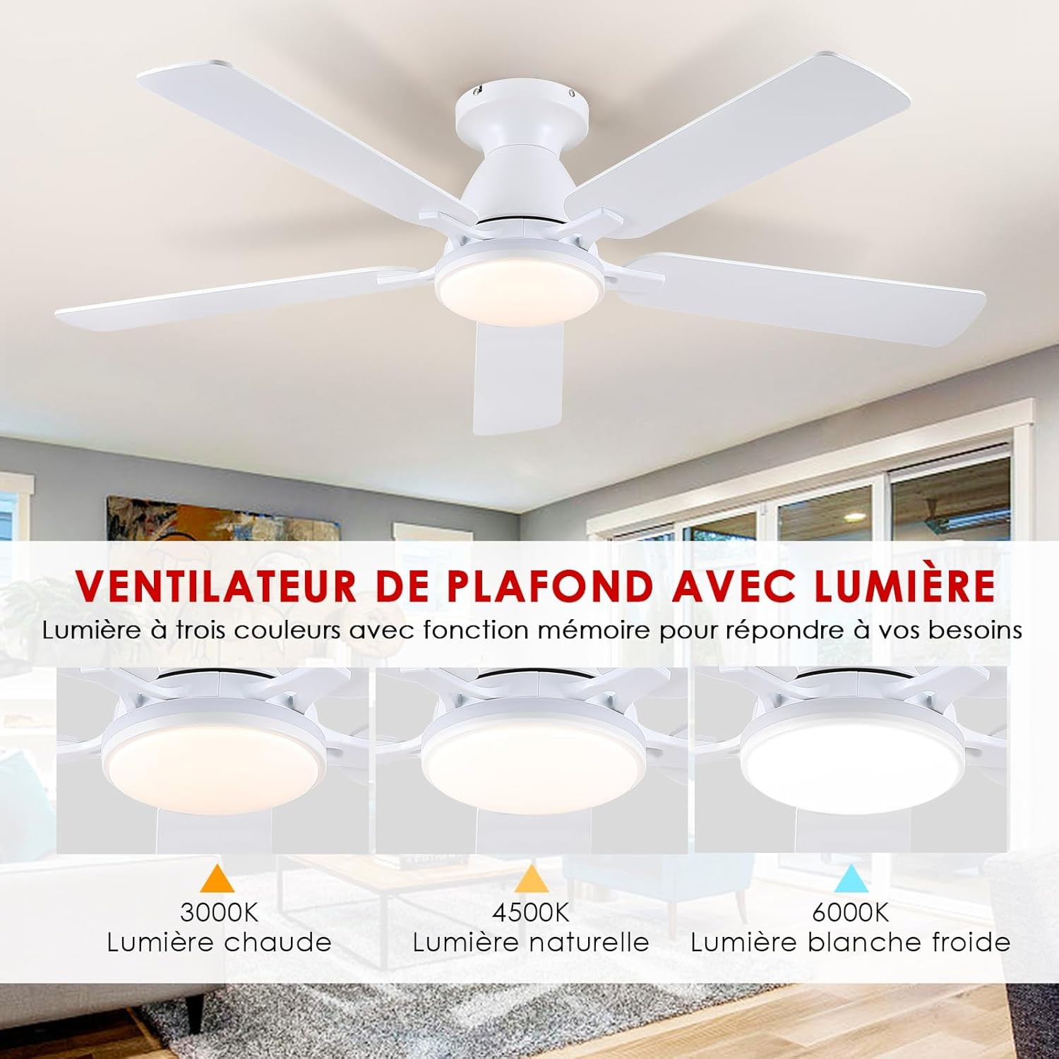 Plafondventilator met Licht (132cm) - 28% Korting!