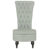 vidaXL Stoel hoge rugleuning fluweel lichtgrijs - 61% Korting!