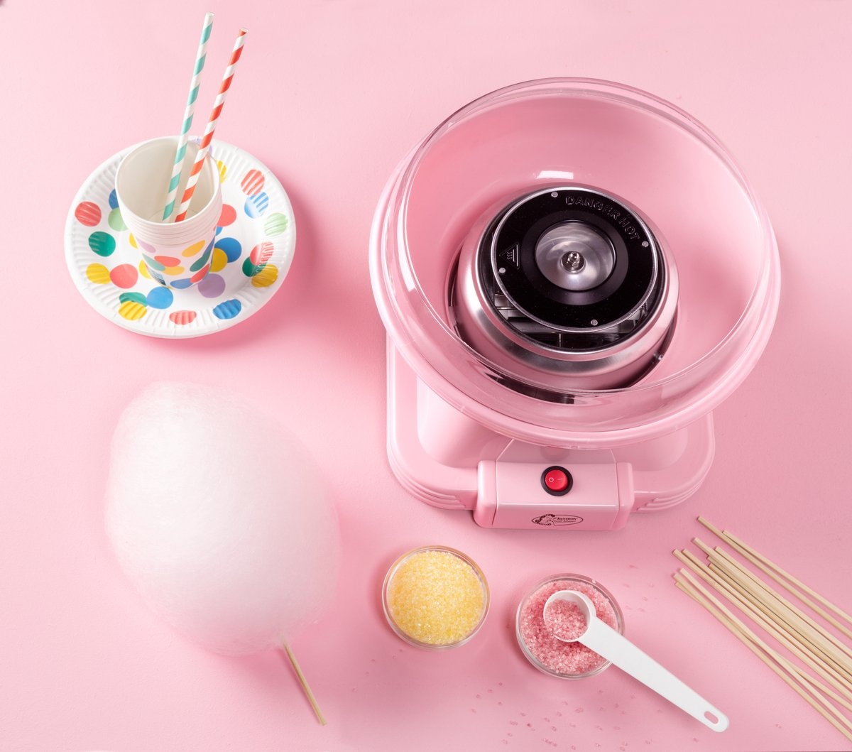 Bestron Suikerspinmachine Roze - 59% Korting - incl. stokjes & lepel