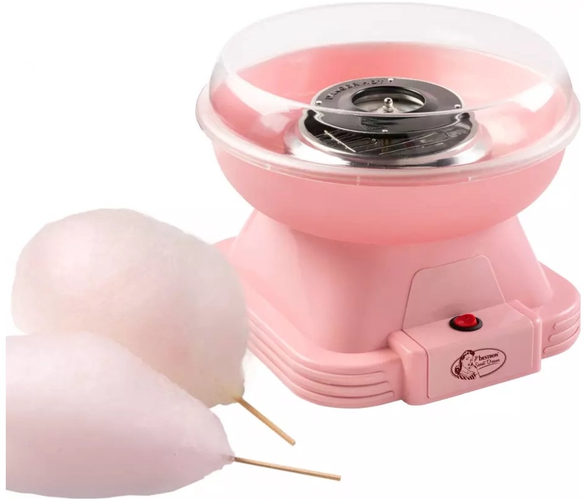 Bestron Suikerspinmachine Roze - 59% Korting - incl. stokjes & lepel