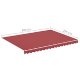 vidaXL Luifel Vervangingsdoek 4x3m Bordeauxrood - 62% Korting