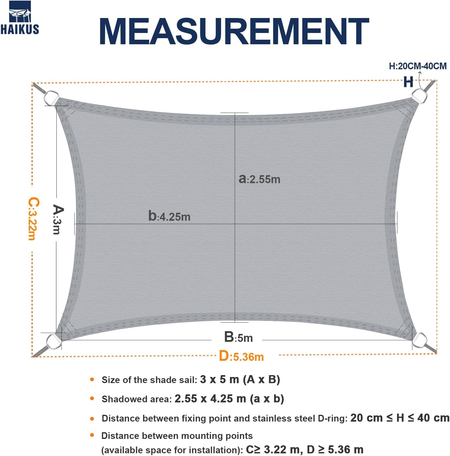 HAIKUS Zonnezeil 3x5m Zand - Waterdicht & UV-beschermend (28% Korting!)