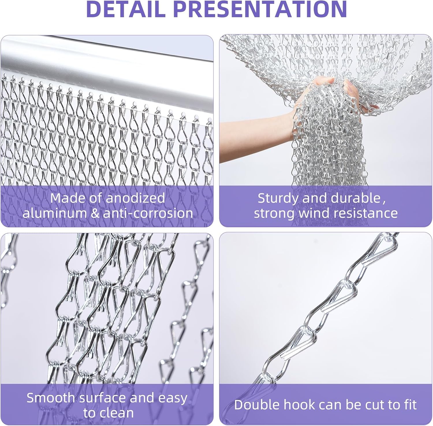 Aluminium Kettinggordijn Zilver 90x200cm - Insectenwering met 28% Korting!