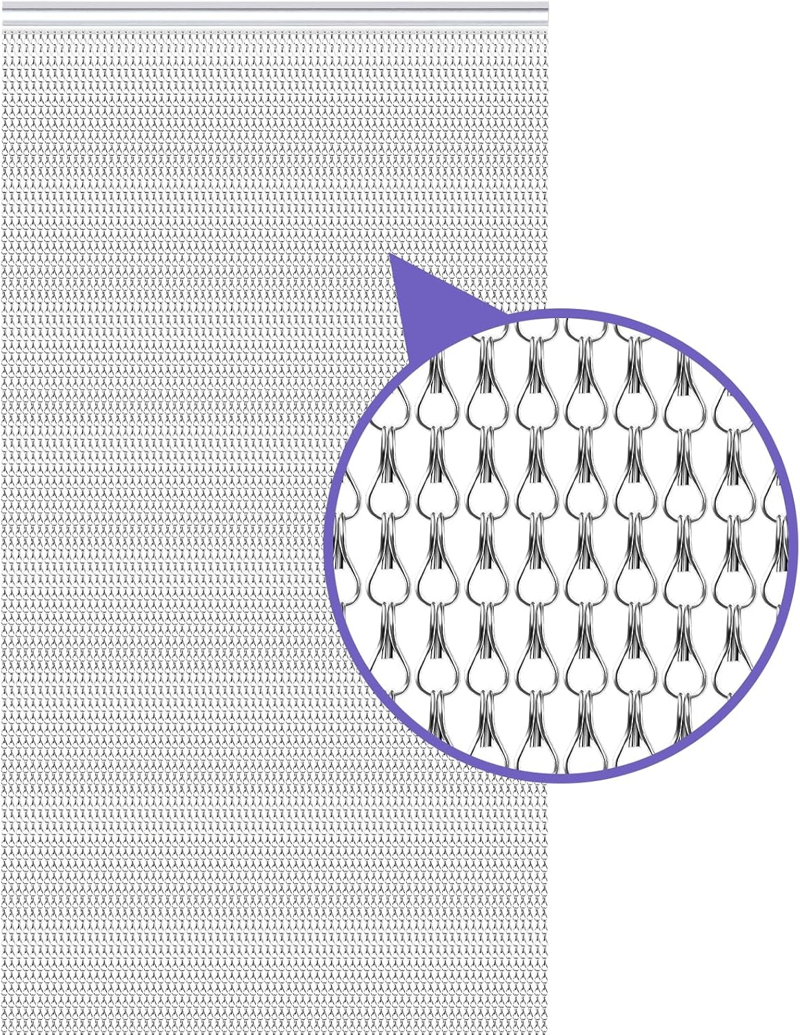 Aluminium Kettinggordijn Zilver 90x200cm - Insectenwering met 28% Korting!